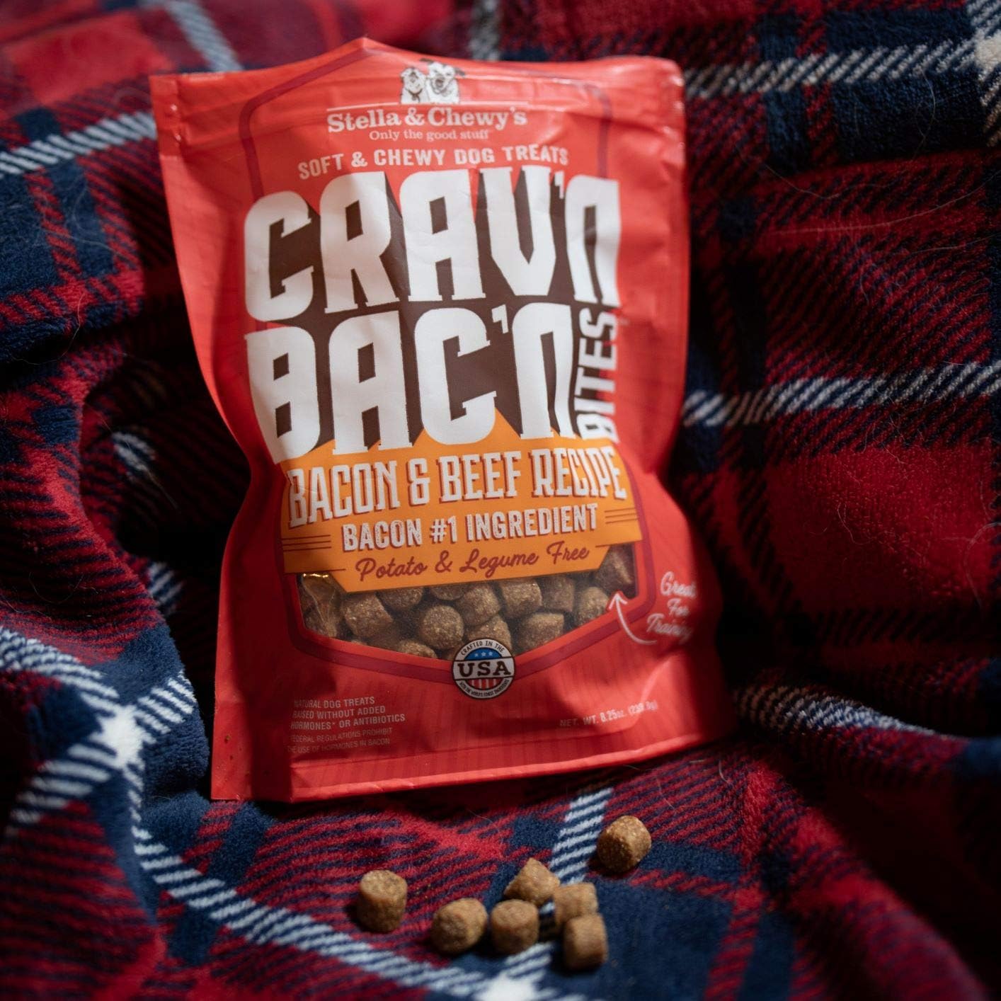 Stella & Chewy's Crav'n Bac'n Dog Treats Bacon & Duck Recipe, 8.25 oz. Bag : Pet Supplies