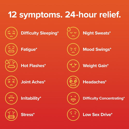 Amberen: Safe Multi-Symptom Menopause Relief. Clinically Shown To Relieve 12 Menopause Symptoms: Hot Flashes, Night Sweats, Mood Swings, Low Energy And More, 3 Month Supply