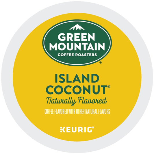 Green Mountain Coffee Roasters Island Coconut, Keurig Single-Serve K-Cup Pod, Flavored Light Roast Coffee Pods, 72 Count