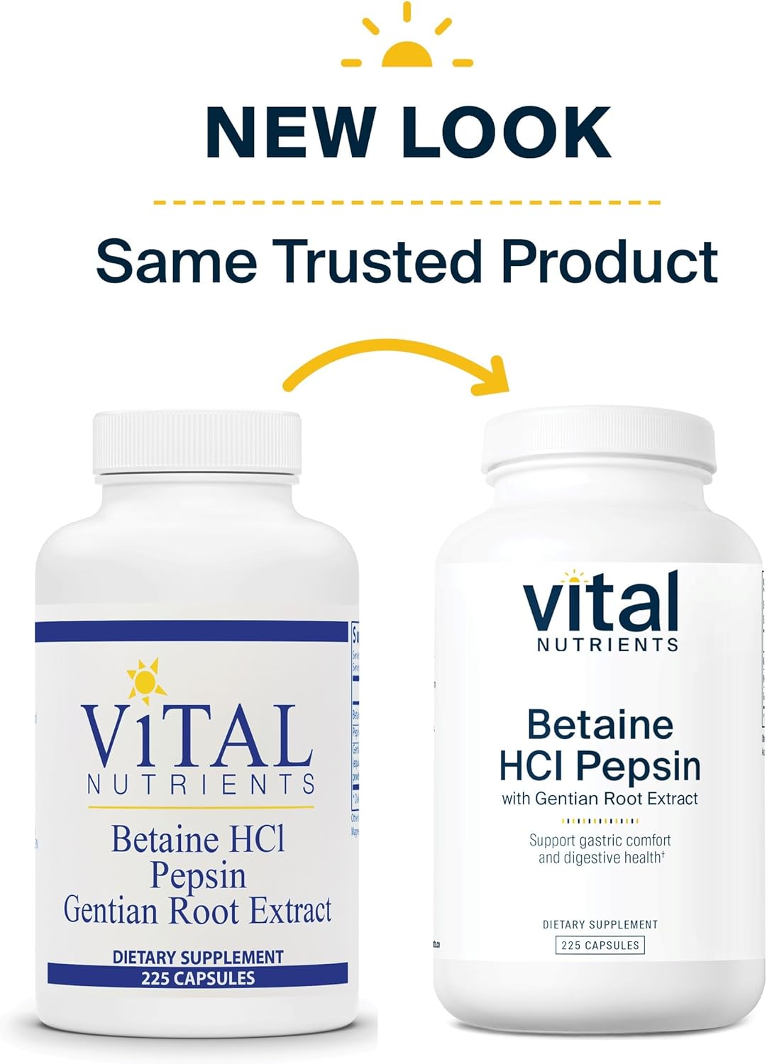 Vital Nutrients Betaine HCL Pepsin with Gentian Root Extract | Digestive Enzyme Formula to Support Protein Digestion and Nutrient Absorption* | Gluten, Dairy, Soy Free | 225 Capsules : Health & Household