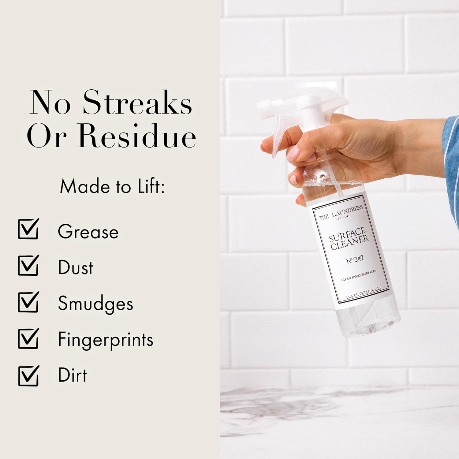 The Laundress Surface Cleaner, No. 247 Scented; Safe For Granite, Marble, Porcelain, & Wood; Bio-Based Ingredients; 15.5 Fl Oz