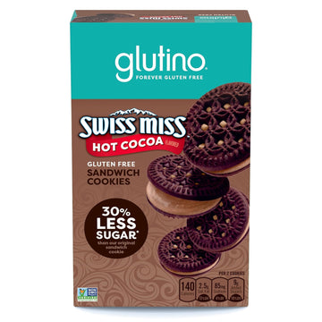 Glutino Swiss Miss Gluten Free Hot Cocoa Flavored Sandwich Cookies, Gluten Free Snacks, 10.5 Oz