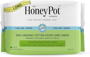 The Honey Pot Company - Herbal Panty Liners For Women - Long Panty Liners - Infused W/Essential Oils For Cooling Effect & Organic Cotton Cover - Feminine Care - Fsa & Hsa Eligible - 30 Ct