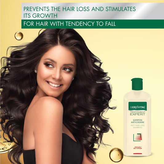 Anti-Hair Loss Shampoo, Significantly Reduces Hair Loss And Stimulates Its Growth, For A Stronger And Thicker Hair, 400 Ml, Gerovital Tratament Expert