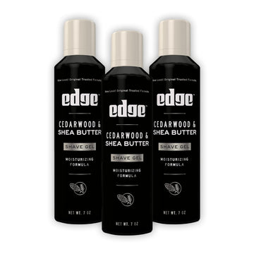 Edge Shave Gel for Men, Cedarwood & Shea Butter, 7oz (3 Pack) - Shaving Gel For Men That Moisturizes, Protects and Soothes To Help Reduce Skin Irritation