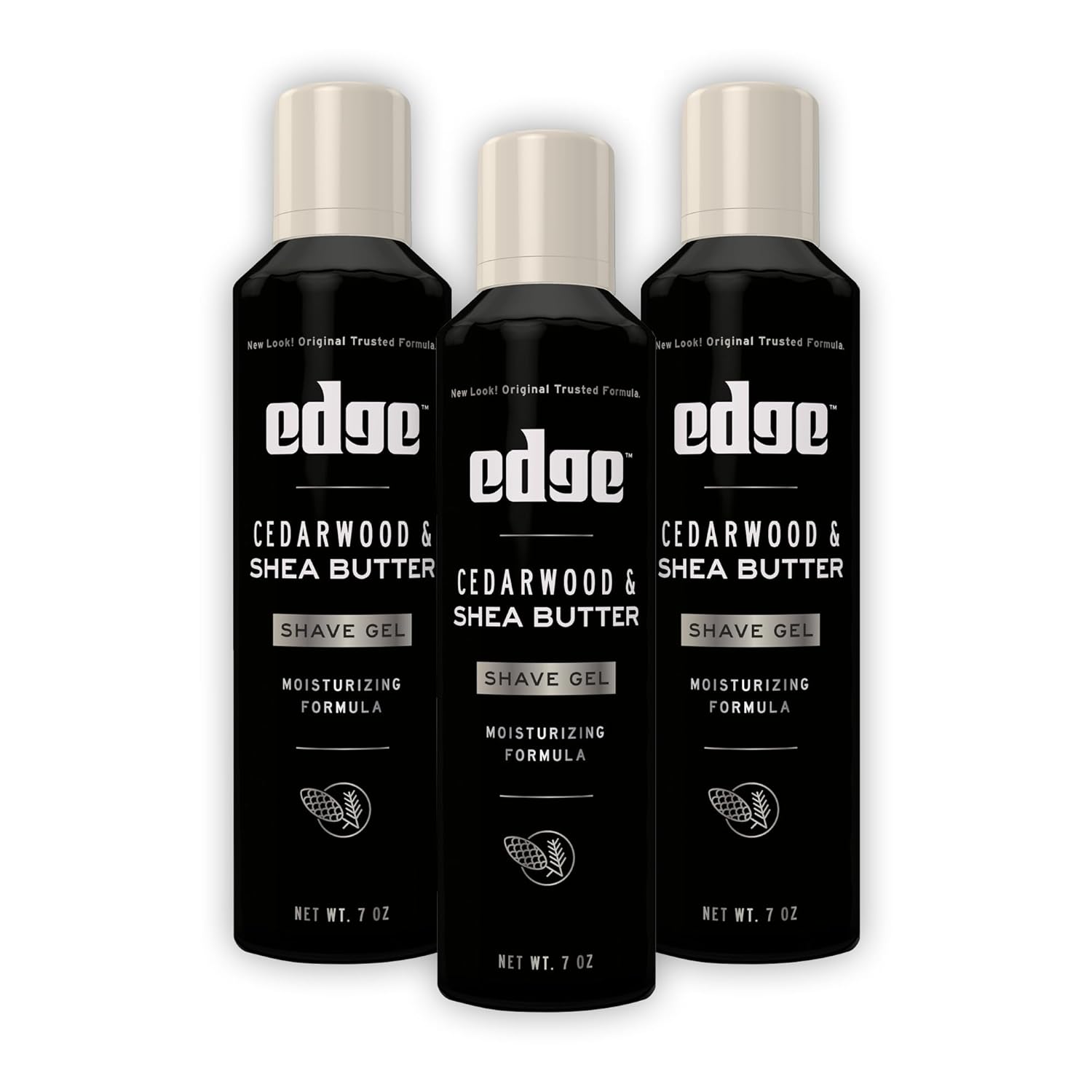 Edge Shave Gel For Men, Cedarwood & Shea Butter, 7Oz (3 Pack) - Shaving Gel For Men That Moisturizes, Protects And Soothes To Help Reduce Skin Irritation (Packaging May Vary)