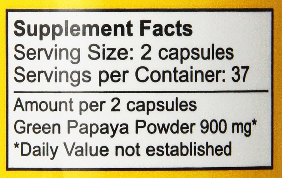 Royal Tropics The Original Green Papaya Digestive Aid Capsules, 75 Count : Health & Household