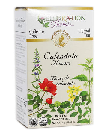 Celebration Herbals Organic Herbal Calendula Flower Loose Pack Tea, 0.84 Oz/24G