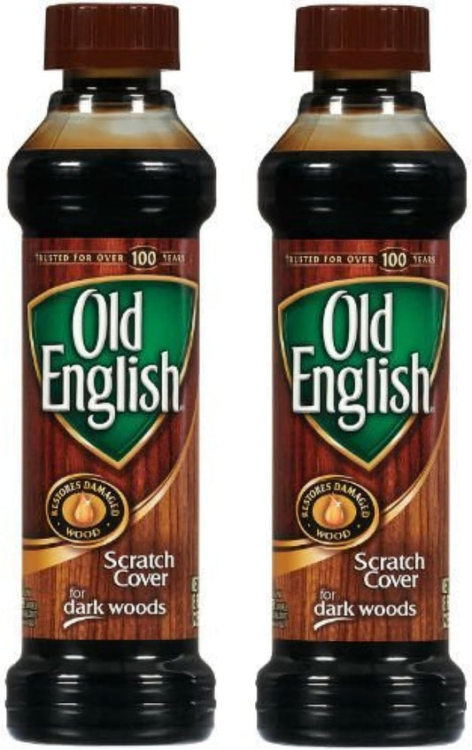 Set of Two (2) Old English 8 Ounce Dark Wood Furniture Polish And Scratch Cover : Health & Household