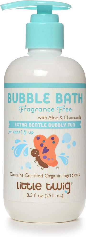 Little Twig Bubble Bath, Natural Plant Derived Formula, Fragrance Free, 8.5 fl oz