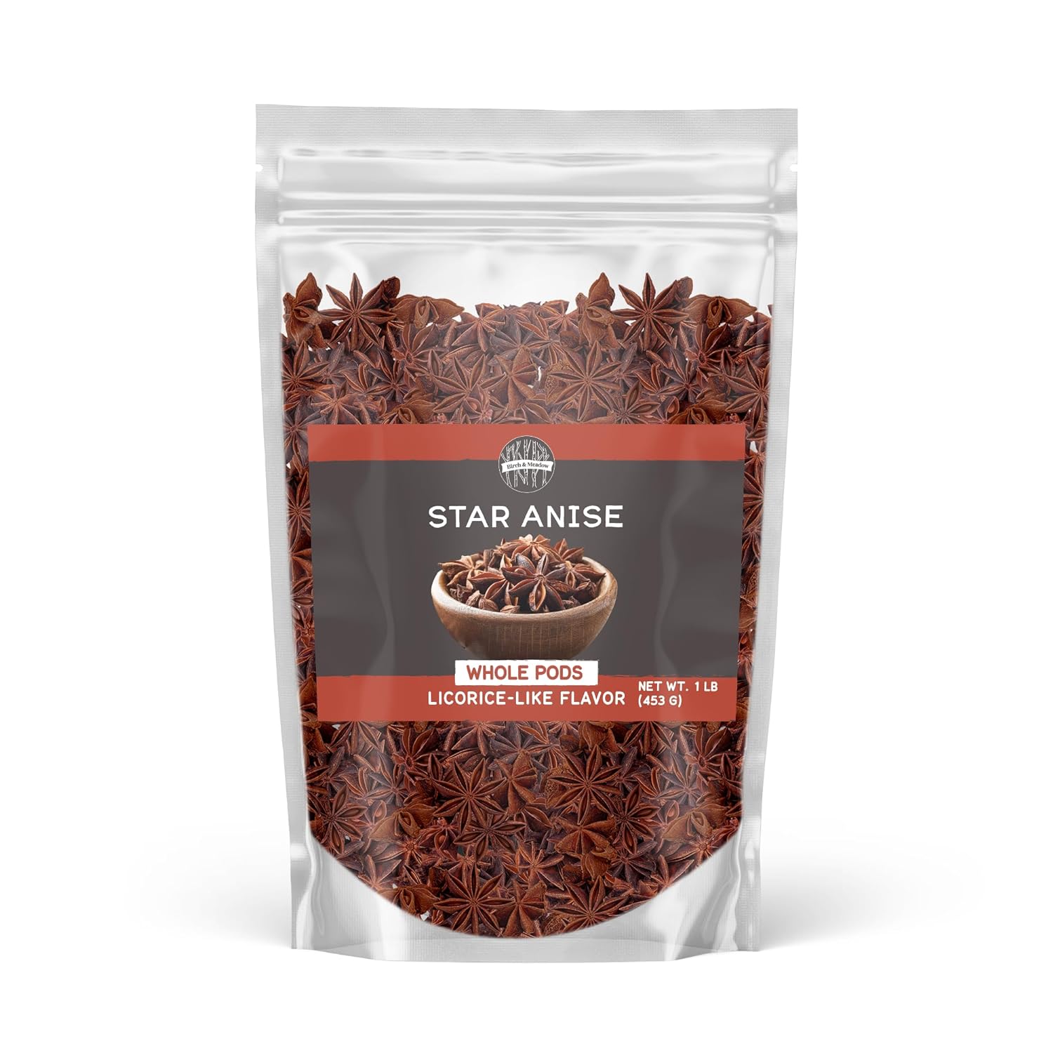 Birch & Meadow Whole Star Anise, 1 lb, Whole Pods, Teas & Baking