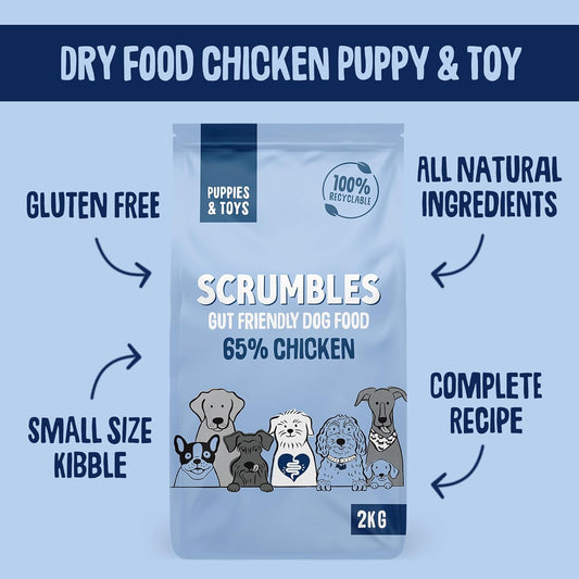 Scrumbles Natural Gluten-Free Dog Dry Food With Fresh Chicken, For Puppies And Adult Toy Breeds, 2 Kg?DPC2