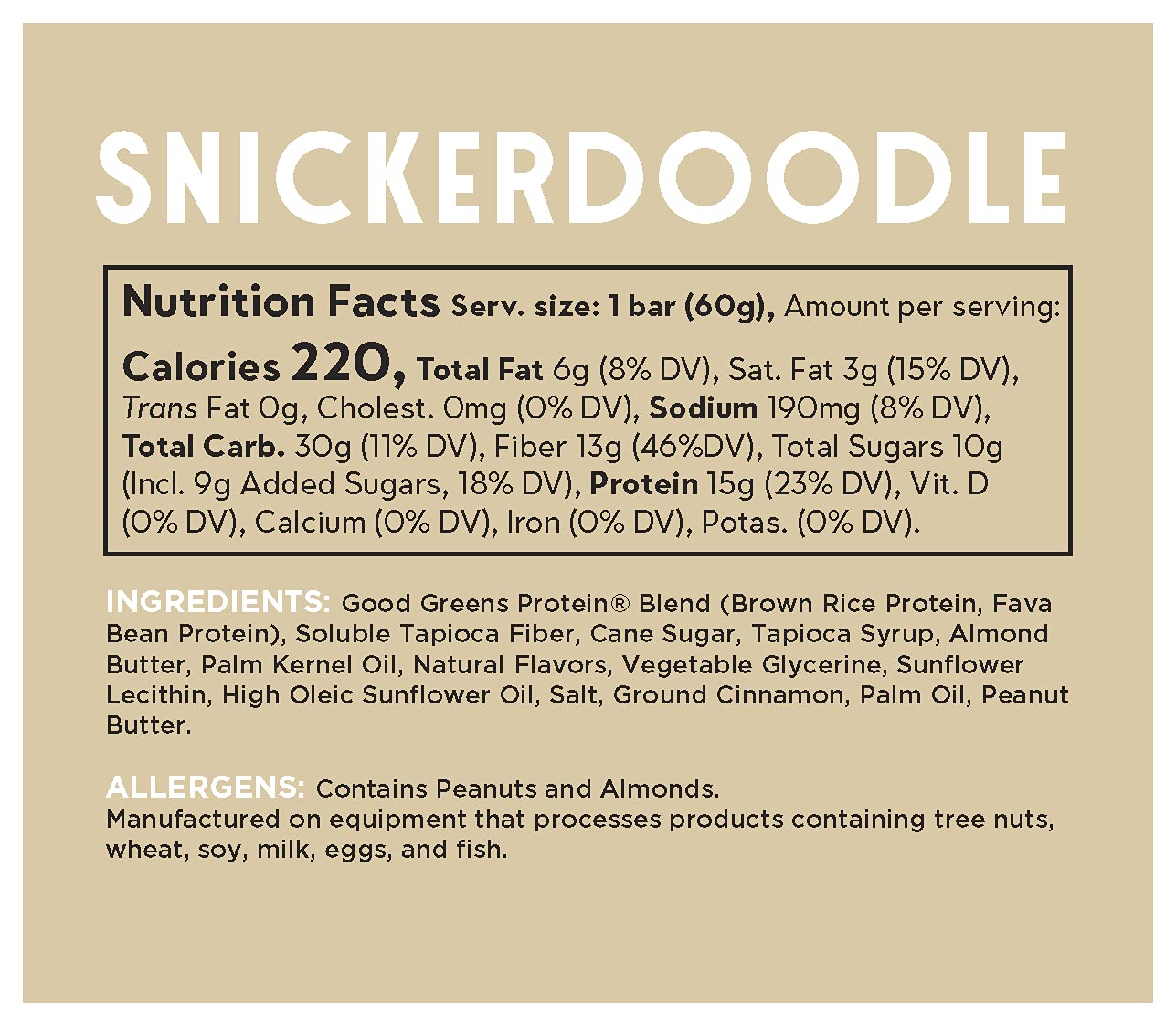 Good! Snacks Vegan Protein Bars, Snickerdoodle Bar, Gluten-Free, Plant Based, Low Sugar, High Protein Meal Replacement Bar, Guilt-Free & Nutritious Healthy Snacks For Energy, 15G Protein, Kosher, Soy Free, Non Dairy, Non Gmo, Vegetarian (12 Bars)
