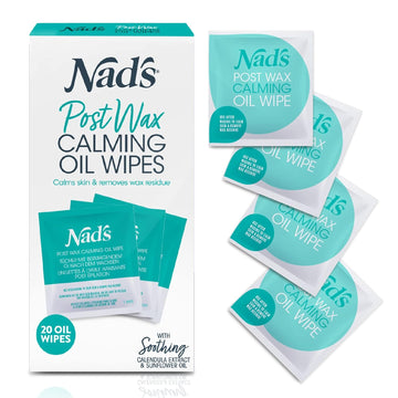 Nad’S Post Wax Calming Oil Wipes - Post Waxing Cleanser - After Wax Remover For The Skin- Refill Pack With 20Pc