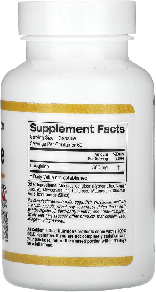 L-Arginine, 60 Veggie Capsules, California Gold Nutrition