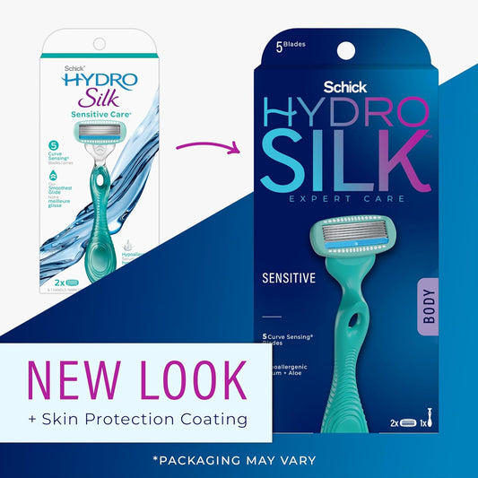 Sensitive Skin Razor for Women with 2 Moisturizing Razor Blade Refills