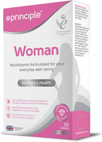 Principle Woman | 30 Tablets | 1 Month Supply | 23 Essential Vitamins & Minerals | 1 A Day Tablets | Women’S Health | Made In The Uk By Principle Healthcare Ltd
