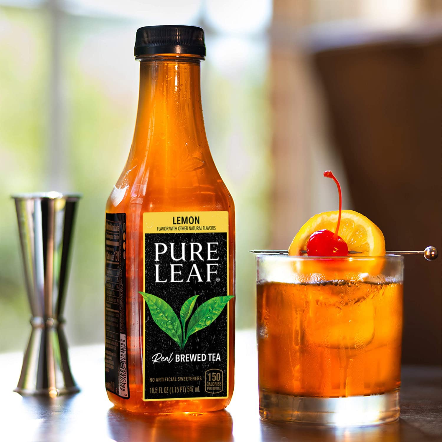 Pure Leaf Iced Tea, Sweetened Lemon, Real Brewed Tea, 18.5 Fl Oz Bottles (Pack Of 12)