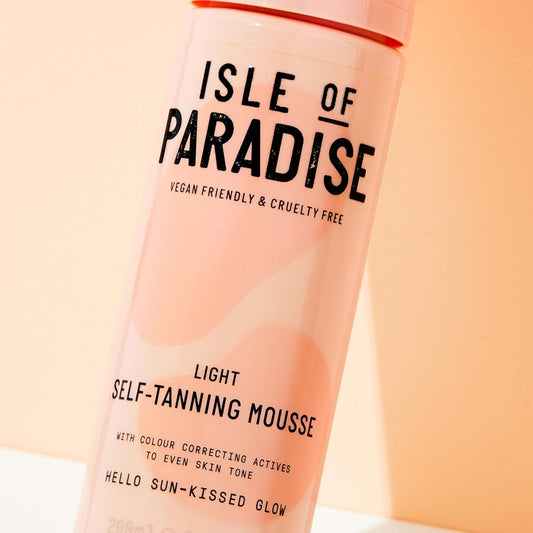 Isle Of Paradise Self Tan Mousse, Light (200 Ml) Self Tanning Foam, Natural Ingredients & Vegan (Packaging May Vary)