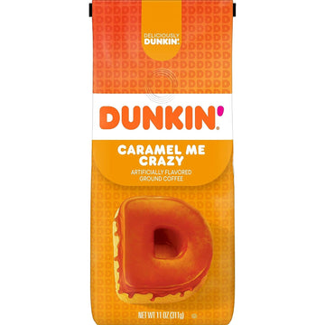 Dunkin' Caramel Me Crazy Flavored Ground Coffee, 11 Ounce (Pack of 1)