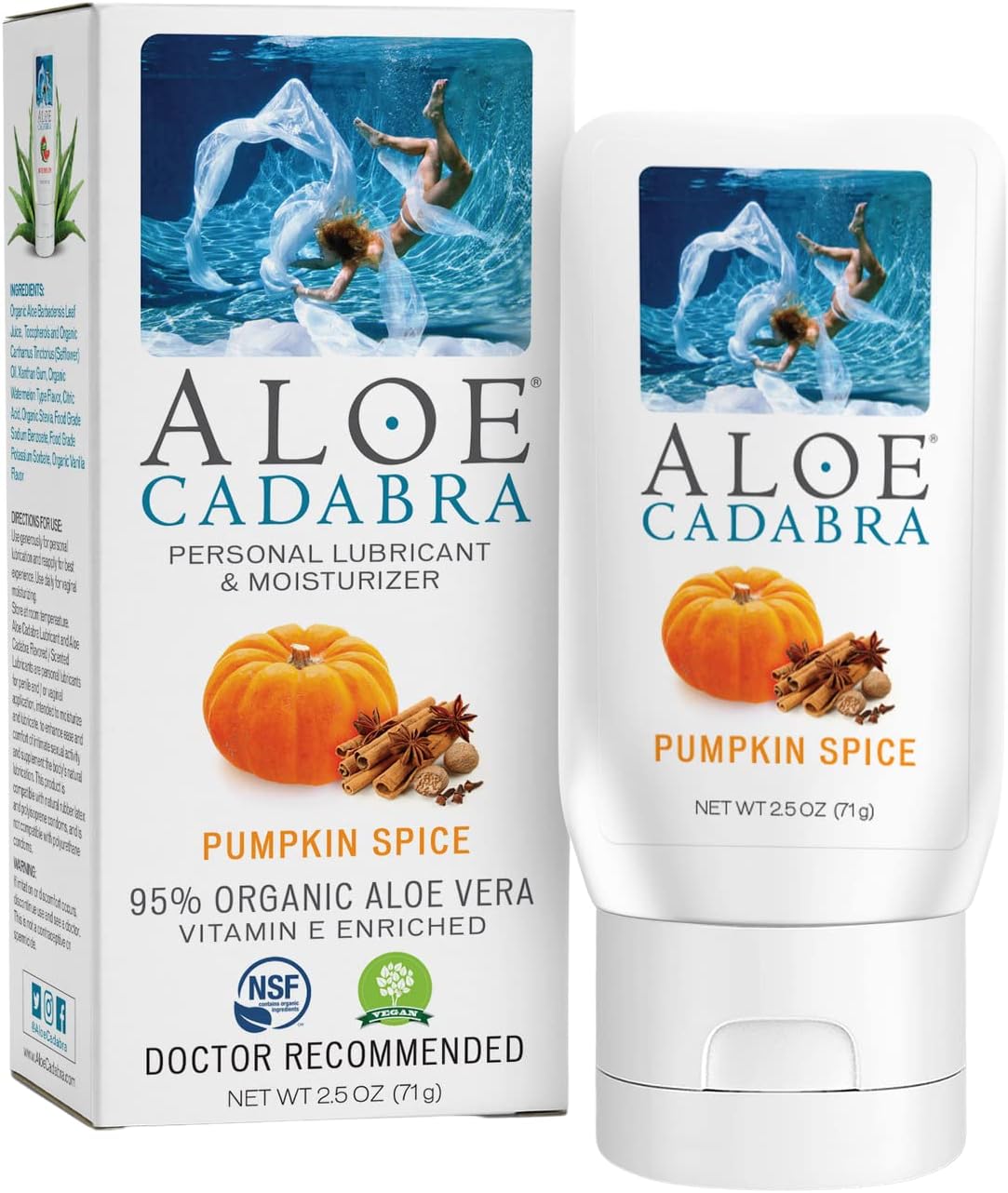 Aloe Cadabra Natural Personal Lube, Organic Best Lubricant Gel for Her, Him & Couples, Pumpkin Spice 2.5 Ounce (2.5 Ounce (Pack of 1))