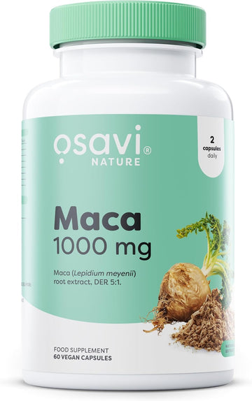 Osavi Maca 1000 Mg – 60 Vegan Capsules | Peru–Grown Maca Root Extract For Sexual Health & Vitality | Supports Sexual Performance, Desire, And Overall Wellbeing