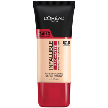 L'Oreal Paris Cosmetics Makeup Infallible Pro-Matte Liquid Longwear Foundation, Ivory Buff, 1 Fl Oz