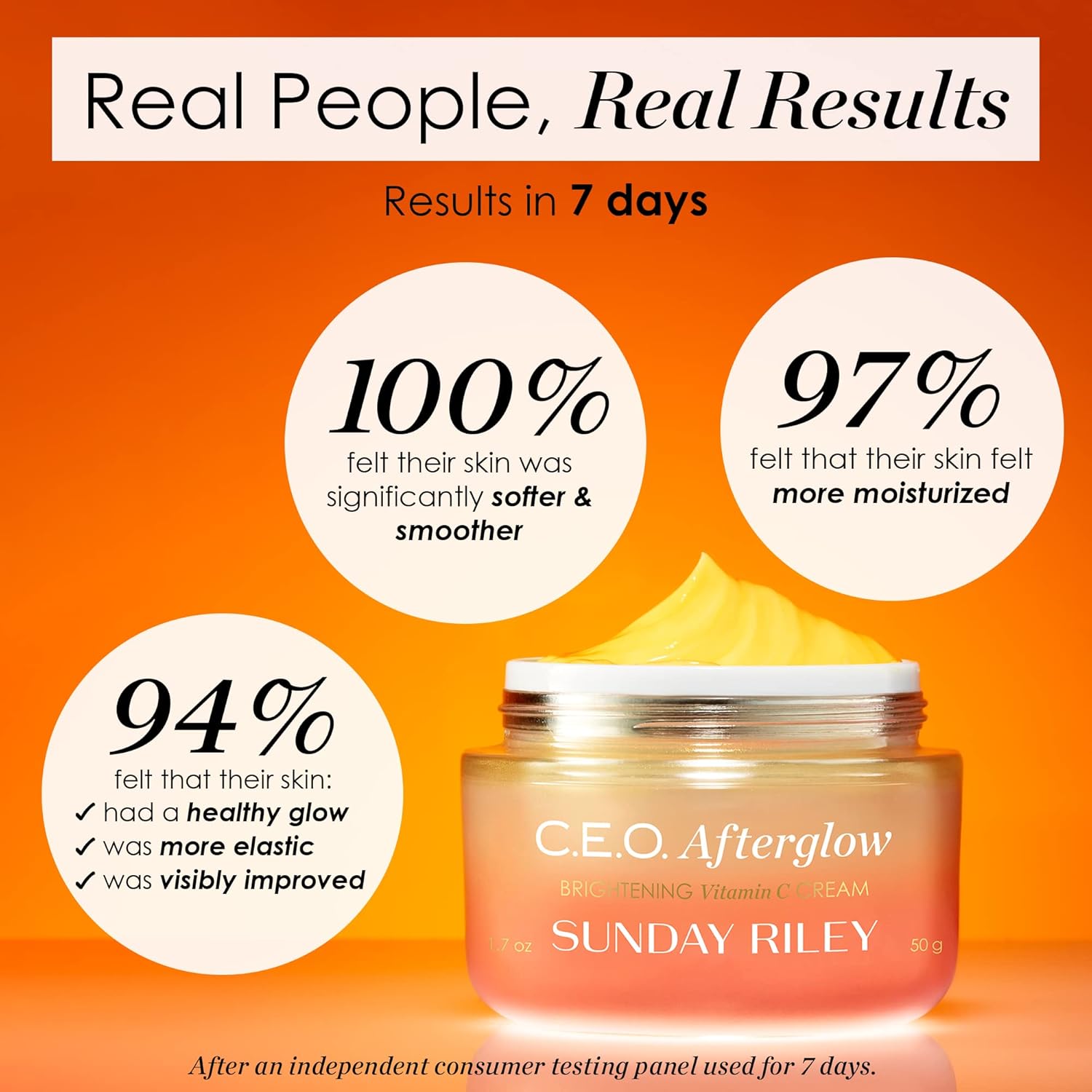 Sunday Riley C.E.O. Afterglow Brightening Vitamin C Gel Cream I Lightweight Firming Hydration : Beauty & Personal Care