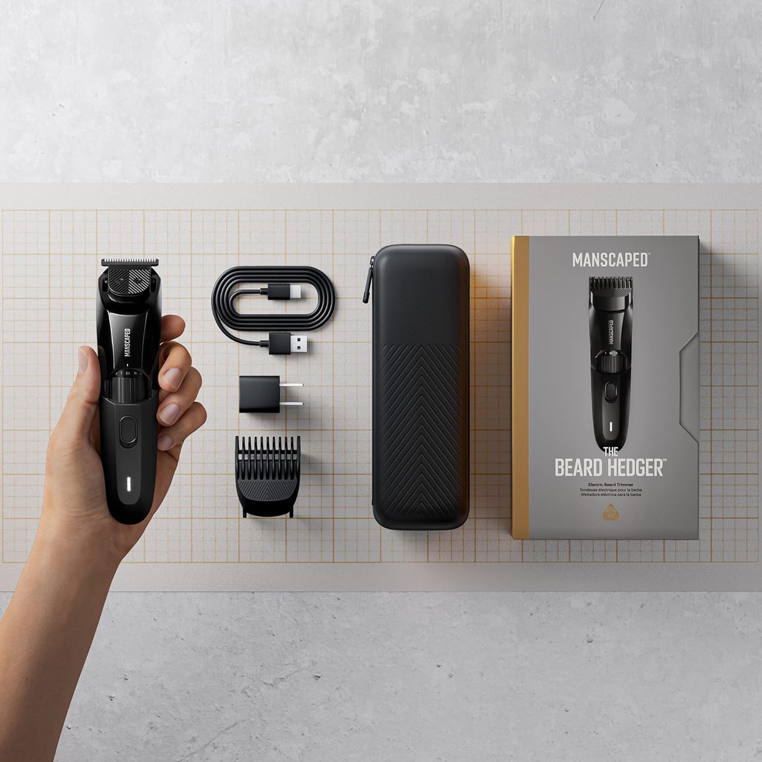 MANSCAPED® The Face Grooming Duo Contains: The Beard Hedger® Premium Precision Beard Trimmer and The Weed Whacker® 2.0 Nose and Ear Hair Trimmer : Beauty & Personal Care