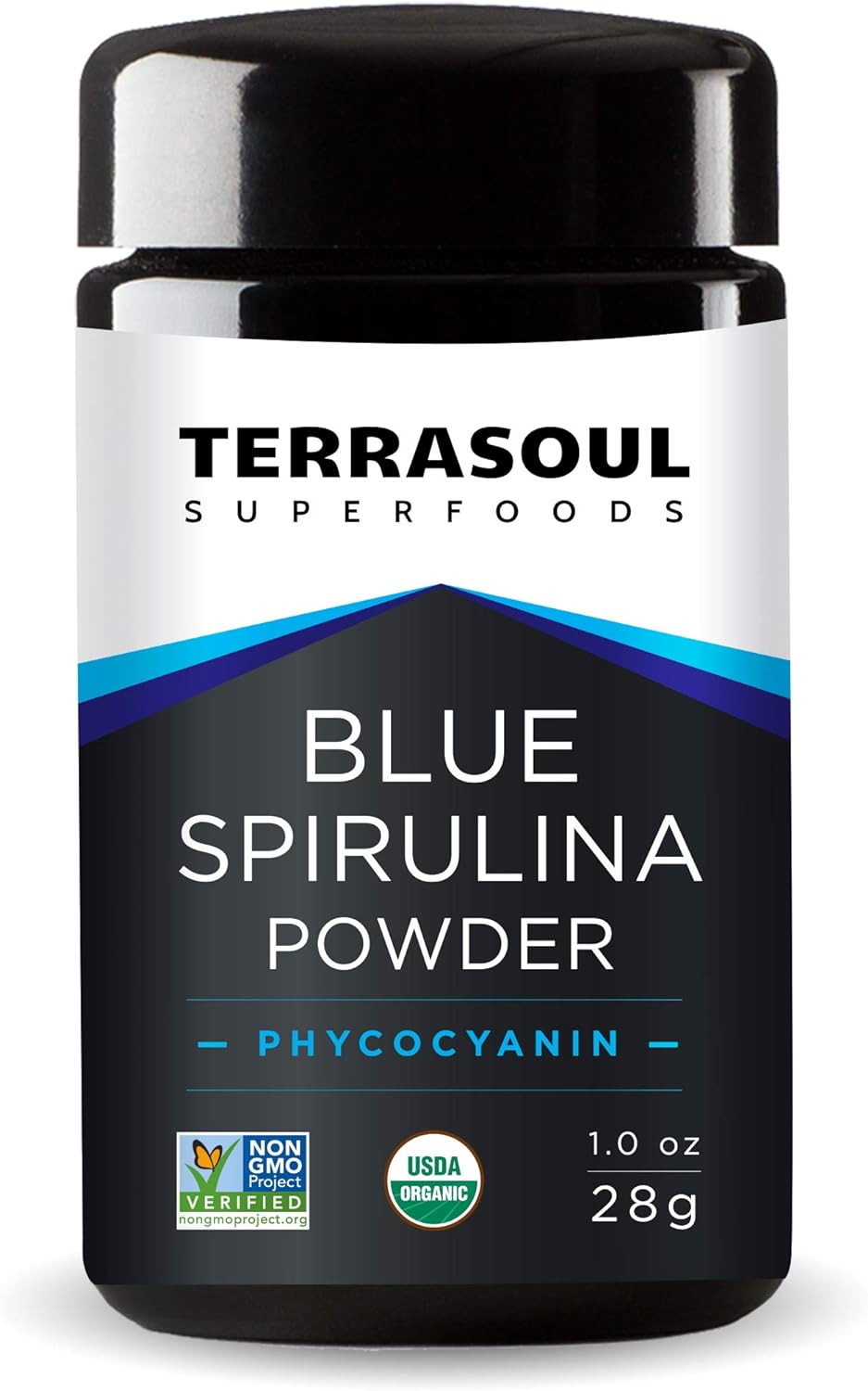 Terrasoul Superfoods Organic Blue Spirulina Powder 1 Oz (28 Servings) - Pure And Nutrient-Rich Superfood For Vibrant Wellness And Culinary Creativity, Premium Blue Color, Packed In Glass Jar