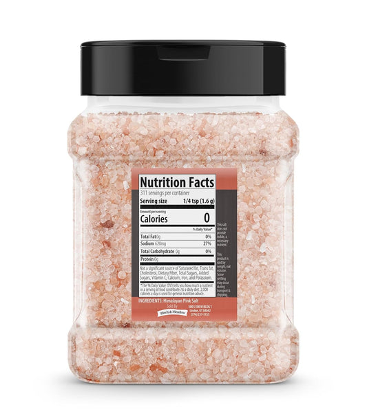 Birch & Meadow Himalayan Pink Salt, 1.1 Lb, Sourced From Pakistan, Natural Salt