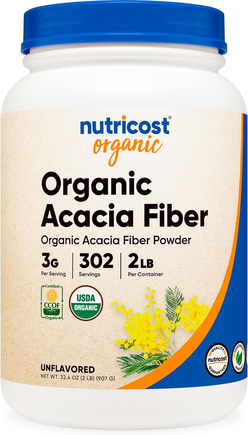 Nutricost Organic Acacia Fiber Powder (2 ) - Usda Certified Organic, Non-Gmo, Gluten Free