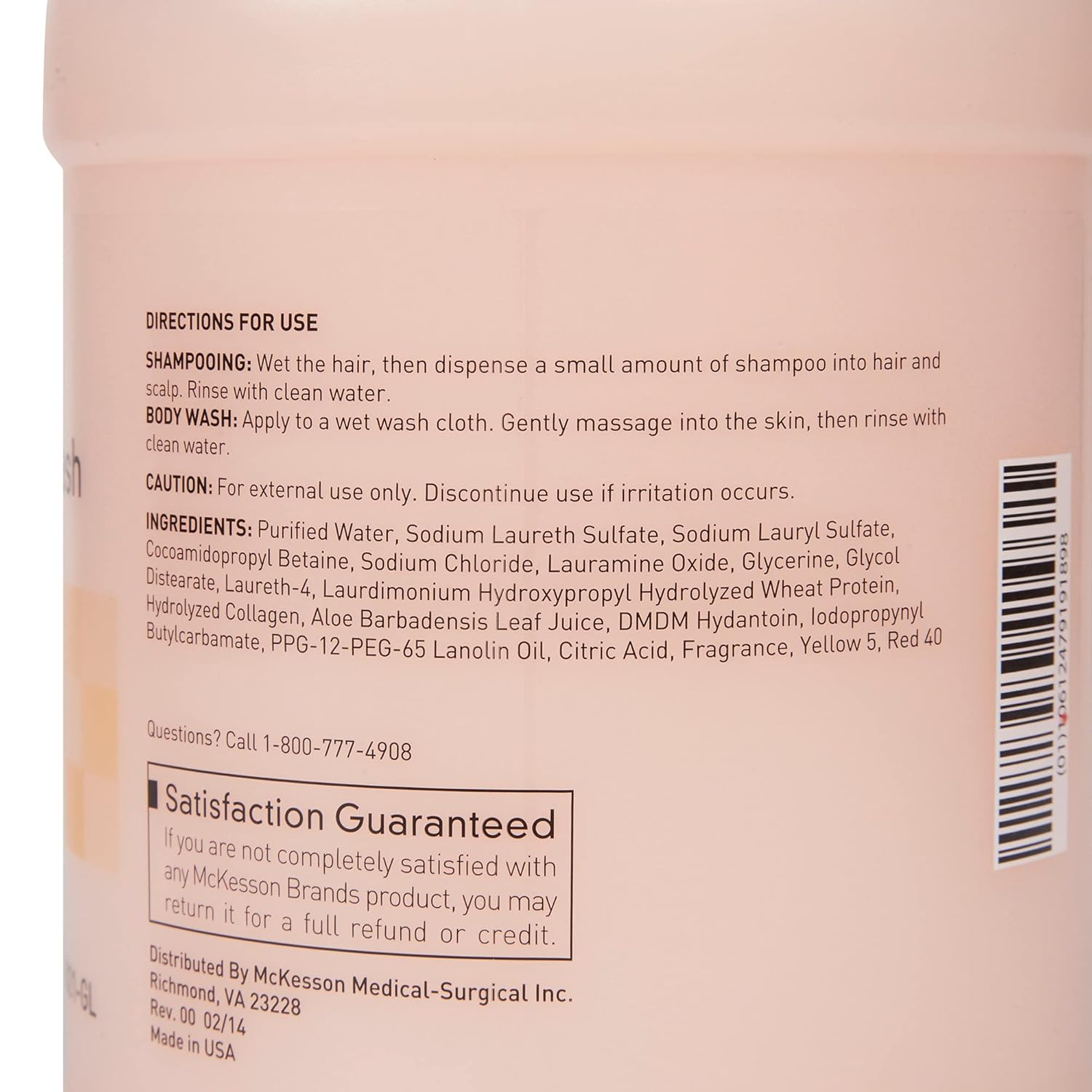 Mckesson Body Wash And Shampoo With Aloe, 1 Gallon [4 Count] Bulk, Apricot : Beauty & Personal Care