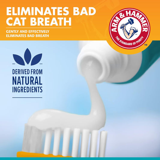 Arm & Hammer Fresh Breath Dental Kit For Kittens | Cat Toothbrush And Toothpaste With Baking Soda | Cat Oral Care, Cat Dental Kit For Kittens In Tuna Flavor & Fresh Mint Scent, 3-Piece Kit | 72 Pack