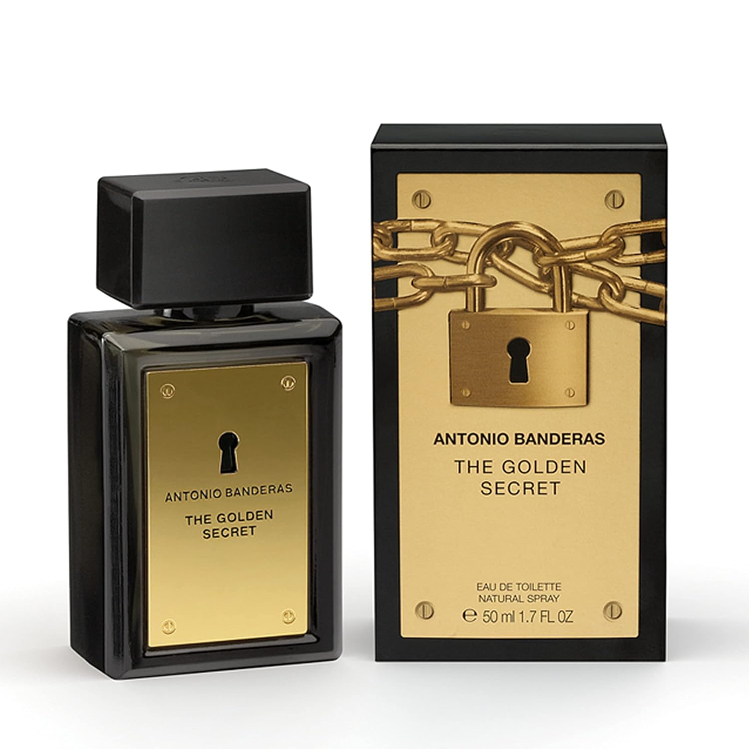 Banderas Perfumes - The Golden Secret - Eau De Toilette Spray For Men - Long Lasting - Masculine, Casual And Elegant Fragrance - Mint, Apple And Spicy Notes - Ideal For Day Wear - 1.7 Fl Oz