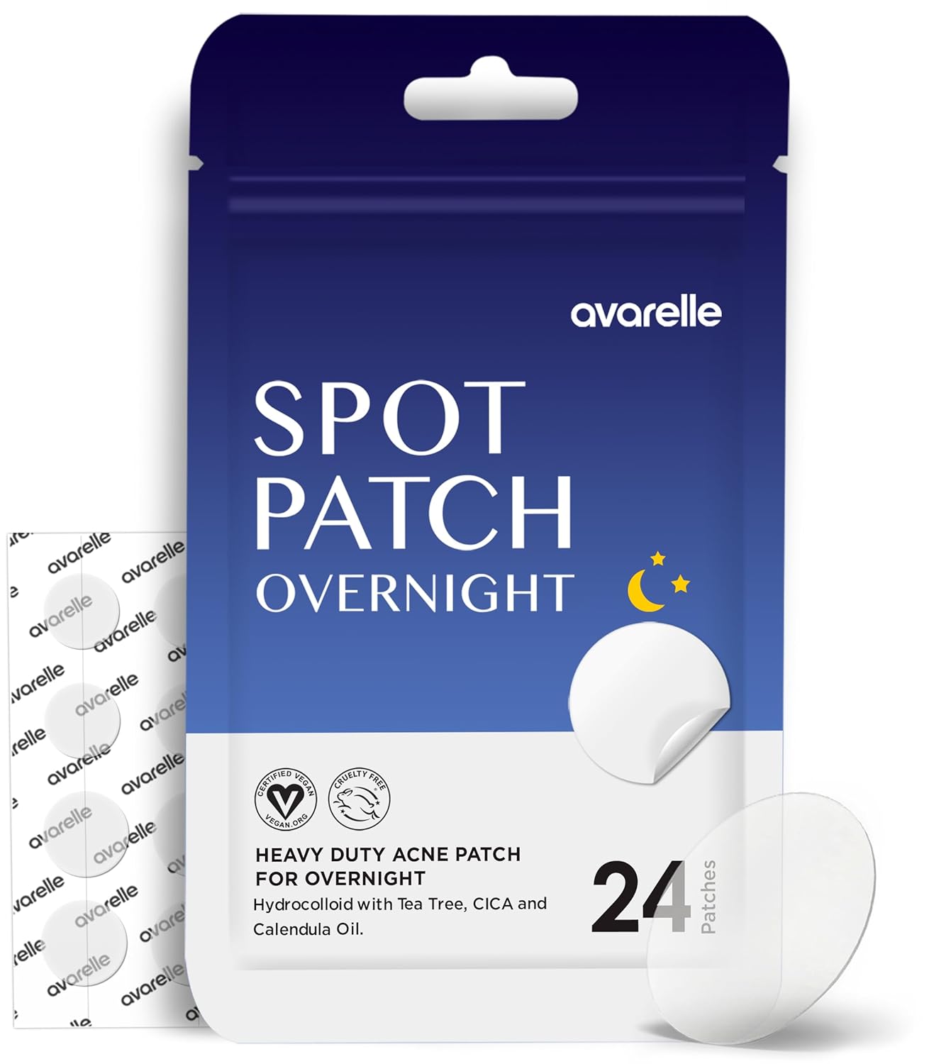 Avarelle Spot Pimple Patches For Face | Good Night Acne Cover | Fsa Hsa Hydrocolloid With Tea Tree Oil | Acne Spot Treatment (12-14 Mm, 96 Ct)