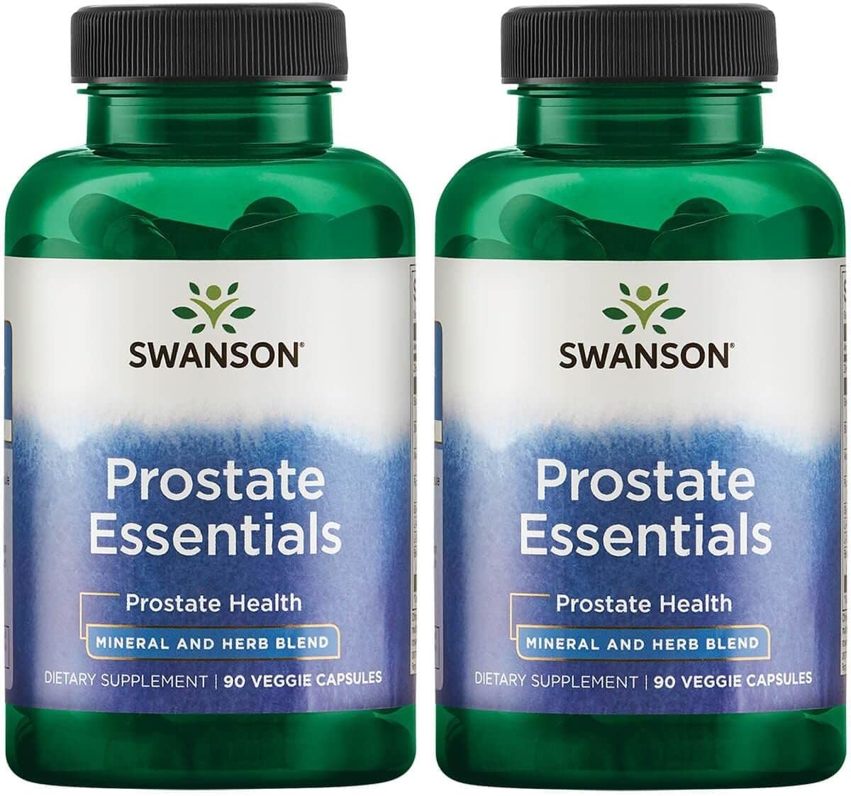 Swanson Prostate Essentials - Mineral And Herbal Supplement Promoting Prostate Health Support - Zinc Andsaw Palmetto Formula Aiding Urinary Tract Flow And Bladder Control -(90 Veggie Capsules) 2 Pack