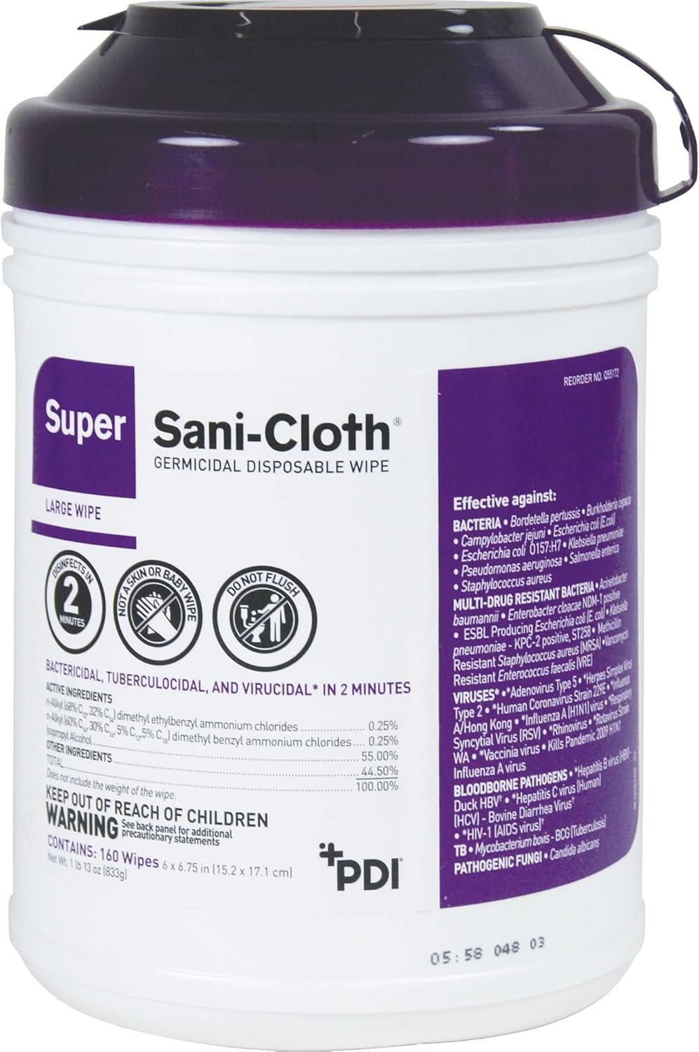 Pdi Super Sani-Cloth Large Wipe 160 Wipes : Health & Household