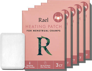 Rael Heating Pad, Herbal Heating Patches - Period Heating Pads for Cramps, Heat Therapy, Ultra Thin Design, On The Go Size, for All Skin Types (15 Count)