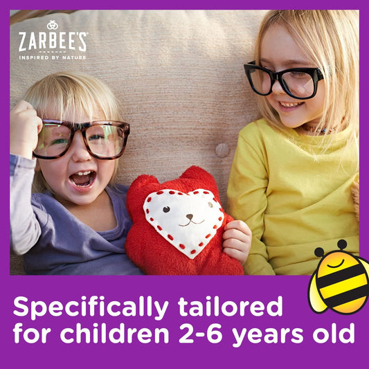 Zarbee's?s Kids Cough + Immune Daytime for Children 2-6 with Dark Honey, Vitamin D & Zinc, 1 Pediatrician Recommended, Drug & Alcohol-Free, Mixed Berry Flavor, 4FL Oz