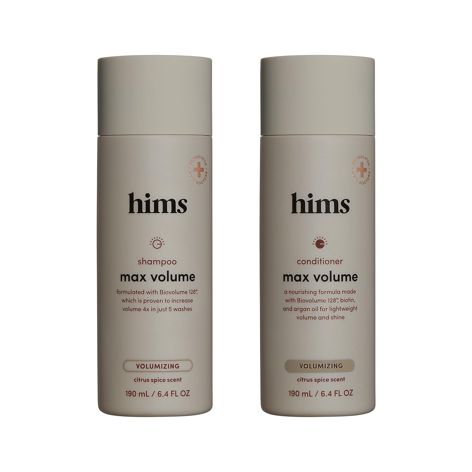 Hims Max Volume Citrus Spice Shampoo & Conditioner Pack - Volumizing Formula For Men - 2 X 6.4 Fl Oz Bottles