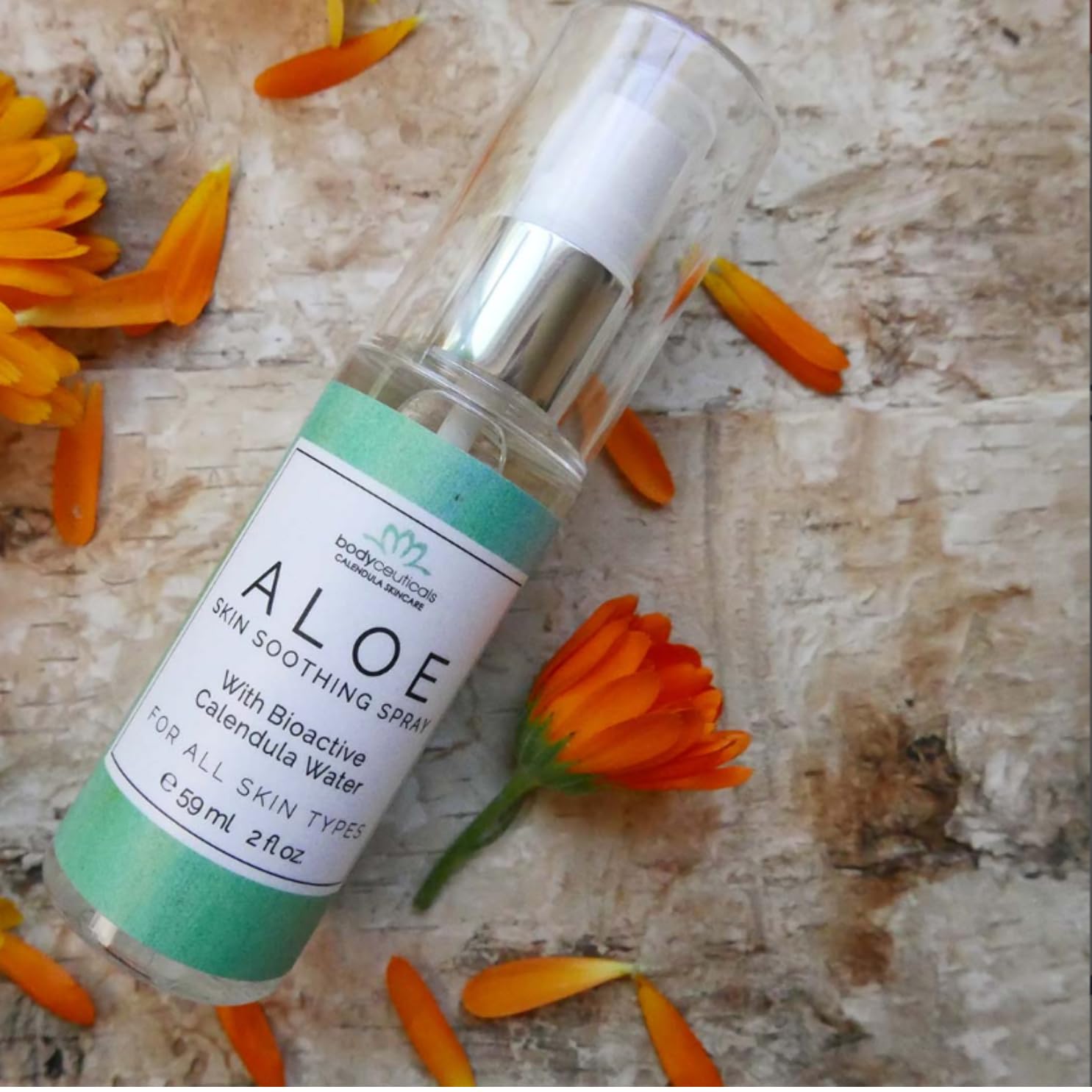 Bodyceuticals Calendula And Aloe Hydrating Facial Mist With Organic Aloe Vera And Calendula – Vegan, Non-Gmo – 2 Oz Spray Bottle : Beauty & Personal Care