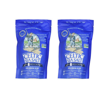 Light Grey Celtic Sea Salt Resealable Bags “ Additive-Free, Delicious Sea Salt, Perfect For Cooking, Baking And More - Gluten-Free, Non-Gmo Verified, Kosher And Paleo-Friendly, 16 Ounce (Pack Of 2)