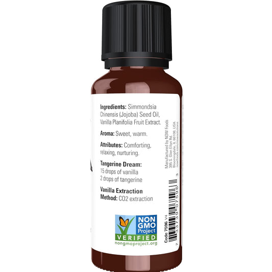 Now Foods Essential Oils, Vanilla Oil, Blend Of Pure Vanilla Bean Extract In Pure Jojoba Oil, Sweet Aromatherapy Scent, Vegan, Child Resistant Cap, 1-Ounce