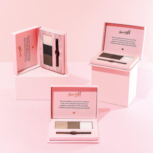 Barry M Cosmetics Fill And Shape Brow Kit Palette, With Styling Soap, Shade Medium