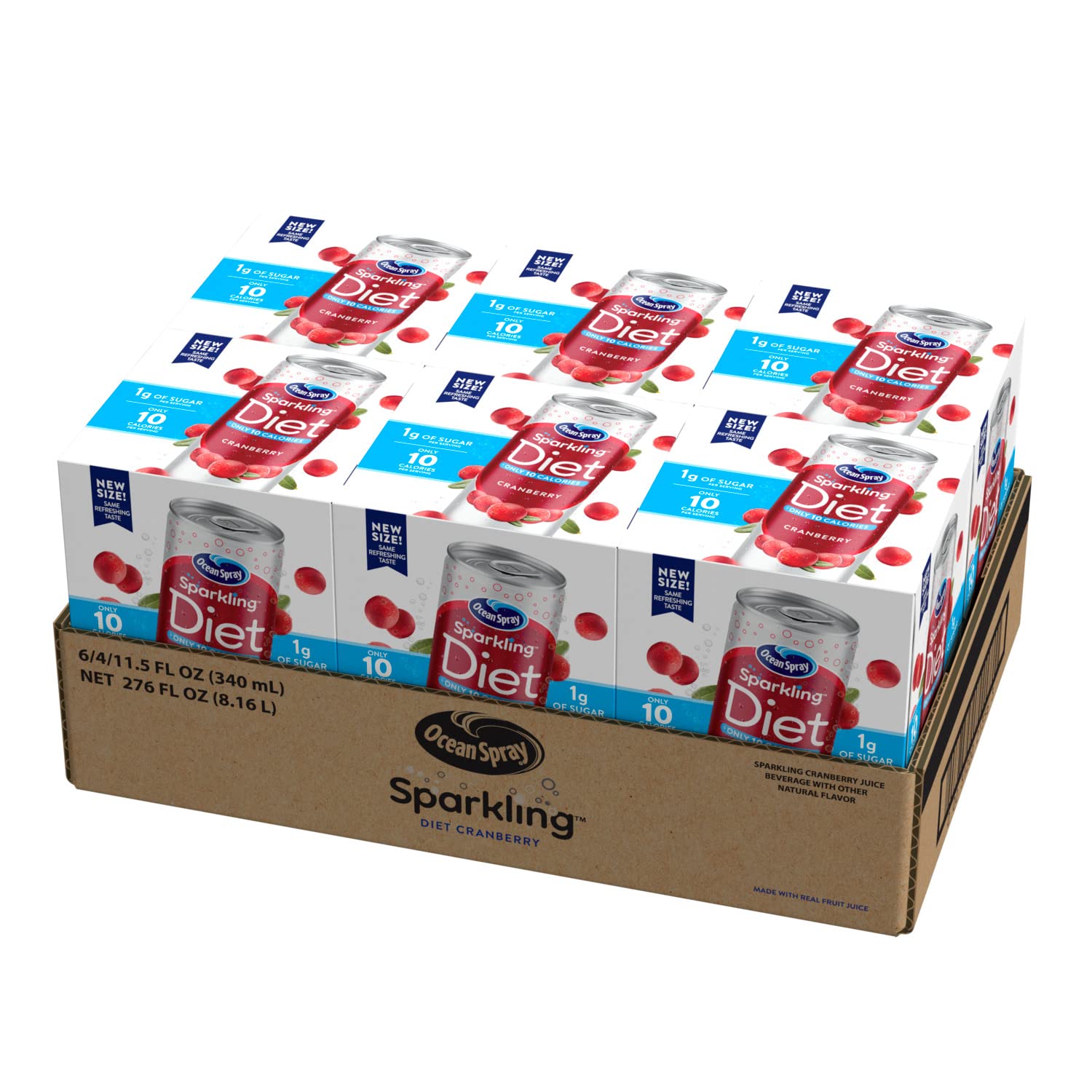 Ocean Spray® Sparkling Diet Cranberry Juice Drink, 11.5 Fl Oz Cans, 4 Count (Pack Of 24)