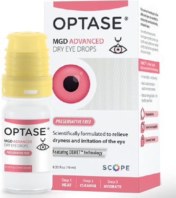 Optase Mgd Advanced Dry Eye Drops - Preservative Free Eye Drops For Dry Eyes And Mgd - Lipid-Based Artificial Tears - Demet Technology, Multidose Bottle, Contact Lens Safe - .33 Fl Oz, 300 Drops