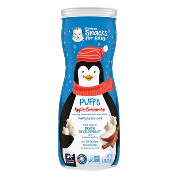 Gerber Baby Snacks, Grain & Grow Puffs, Apple Cinnamon, 1.48 Oz ?- 6 Pack