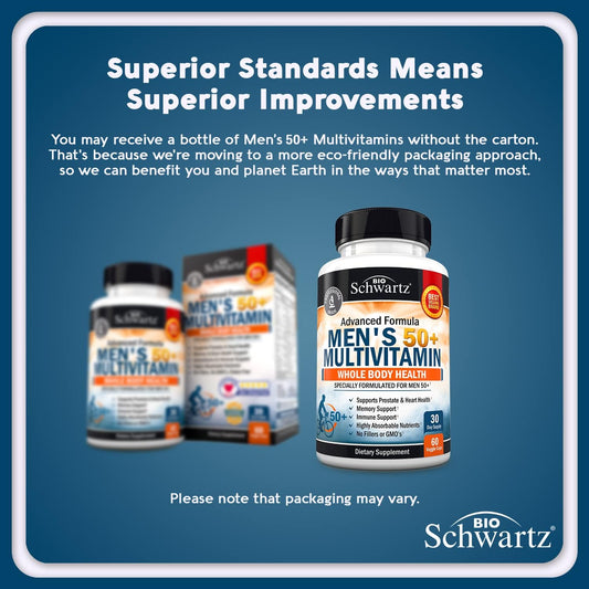 Men'S Multivitamin With Vitamin C A B D3 E Zinc For Immune Support - Once Daily Supplement For Energy & Heart - Antioxidants & Digestive Enzymes For Absorption - Mental Clarity & Focus Support -60 Ct