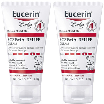 Eucerin Baby Eczema Relief Body Cream - Steroid & Fragrance Free For 3+ Months Of Age - 5 Oz. Tube (Pack Of 2)